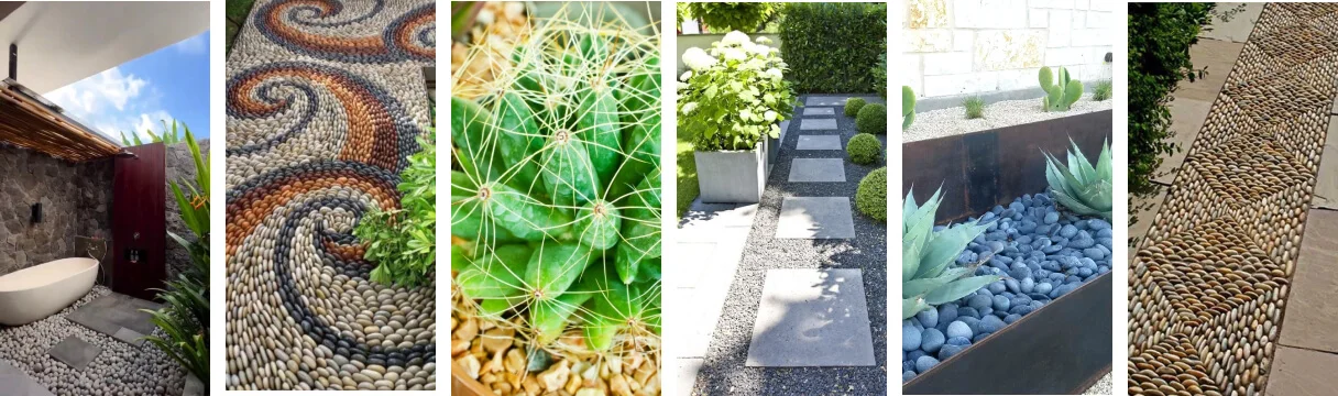 Pebble garden decorations